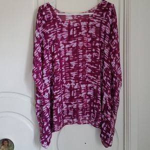 Dark Fuscia Square See Through Blouse/Bikini cover